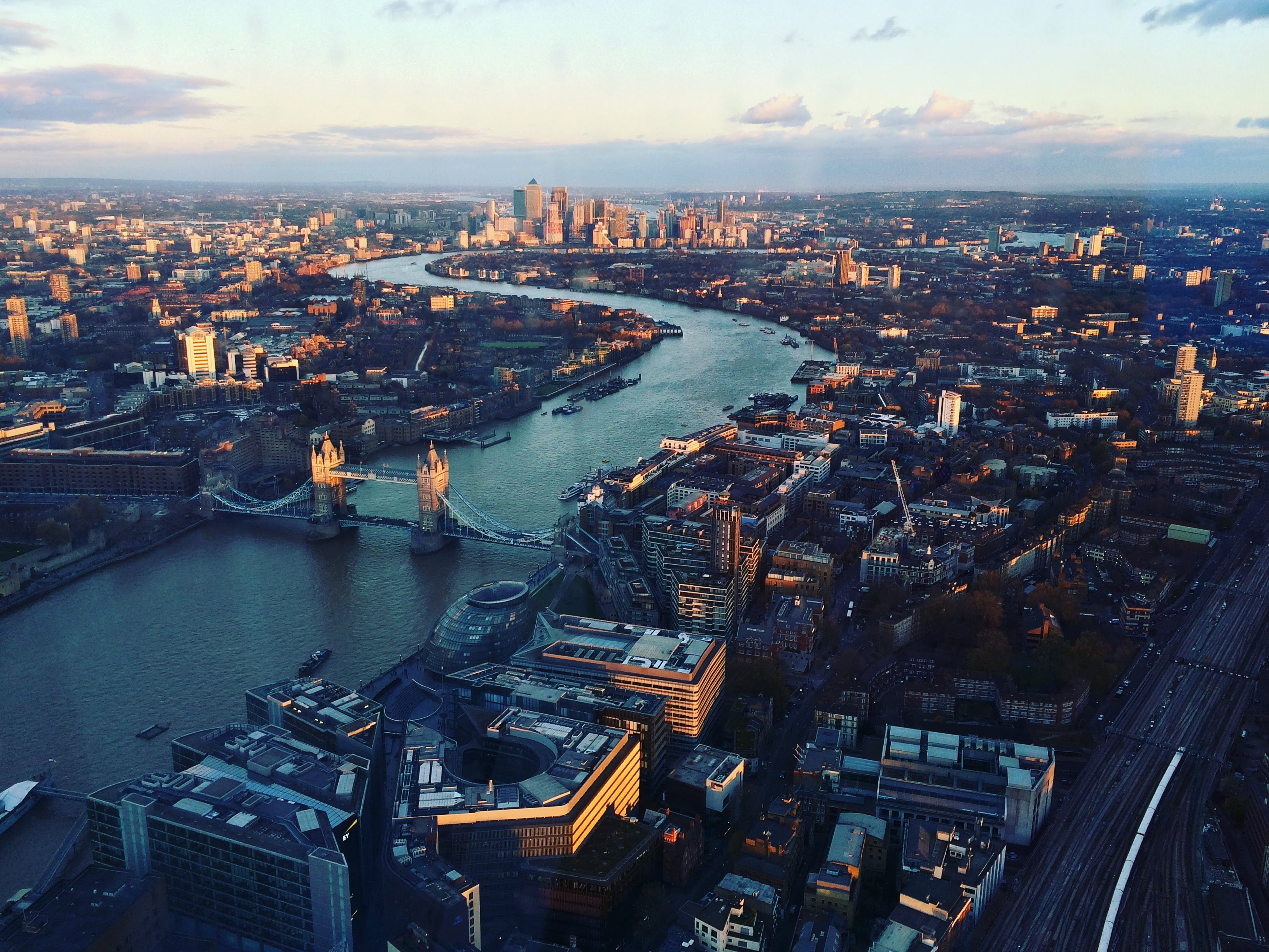 View taken atop the Shard in London, England.